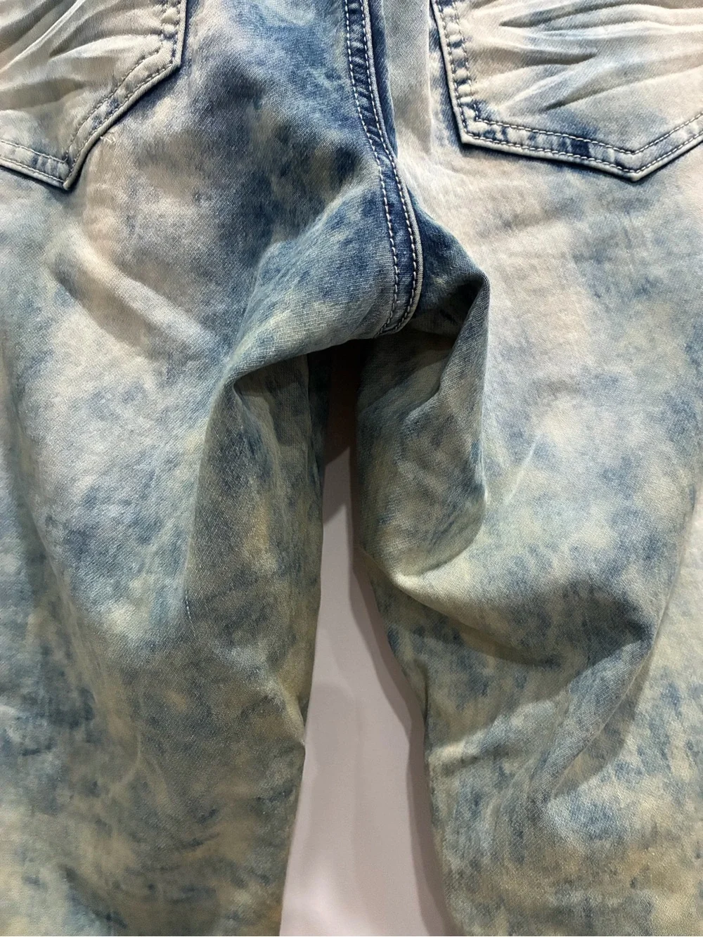 Men's Distressed Washed Green Jogger Jeans - Slim Fit- XXL
